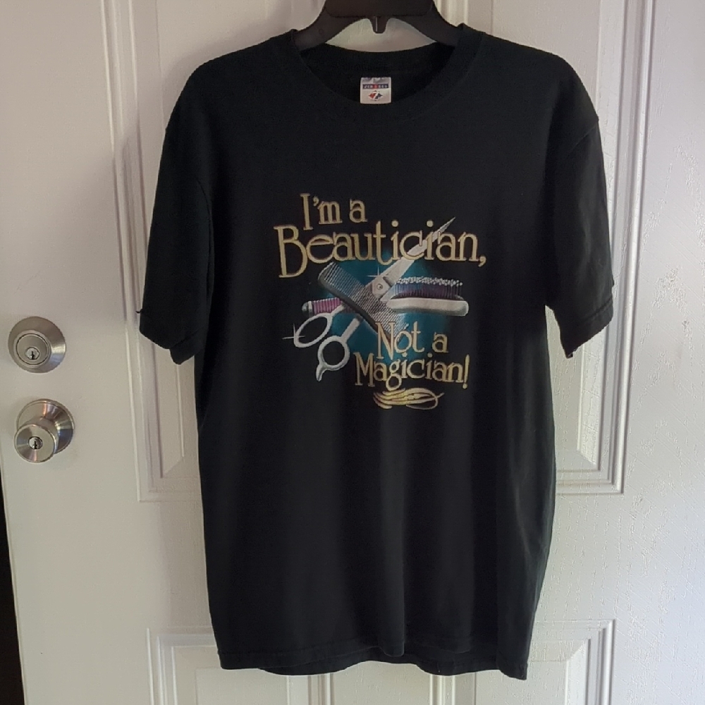 Jerzees Black Beautician Graphic Tee